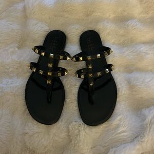 Cute Black and gold studded sandals🎀✨